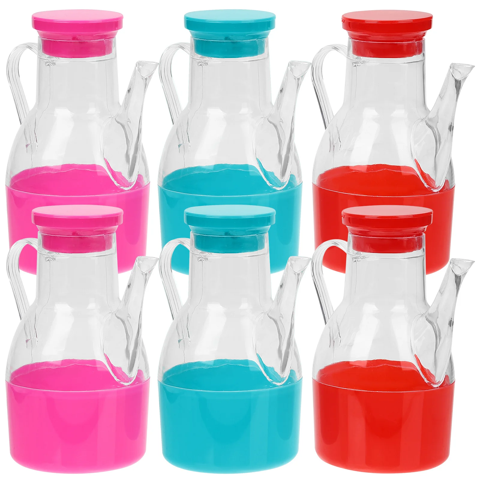 

6pcs Oil Dispenser Bottle Multifunctional Liquid Condiment Container High-Grade Sauce Storage Pot Kitchen Spice Jar For Soy