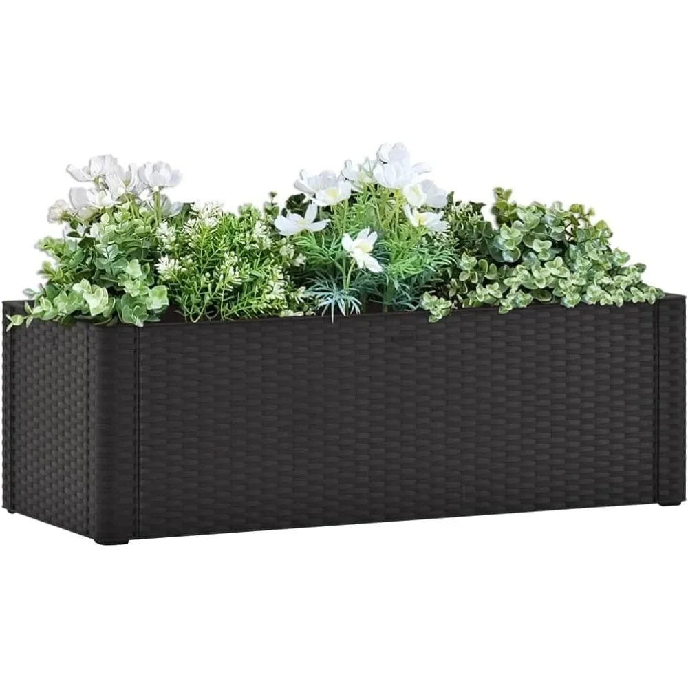 

Garden Raised Bed with Self Watering System Anthracite,Raised Garden Bed, Planter Box, Outdoor Planting Bed for Vegetable Flower