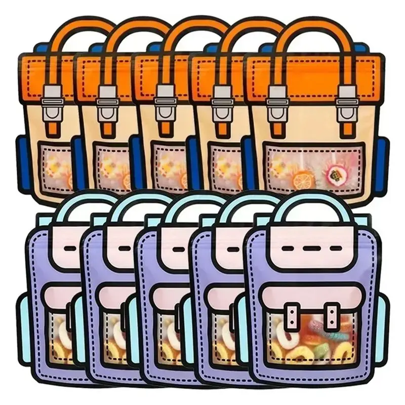 

AB46-40PCS Подарочные упаковочные пакеты в форме школьного рюкзака, самозакрывающиеся пакеты для конфет и закусок, для детских праздников и подарков.