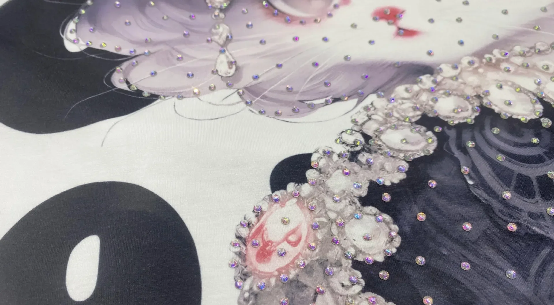 الكرتون المطبوعة مجموعات قصيرة النساء ملابس الصيف فضفاضة رياضية عادية الحياكة الماس الديكور قطعتين مجموعات الملابس النسائية #6