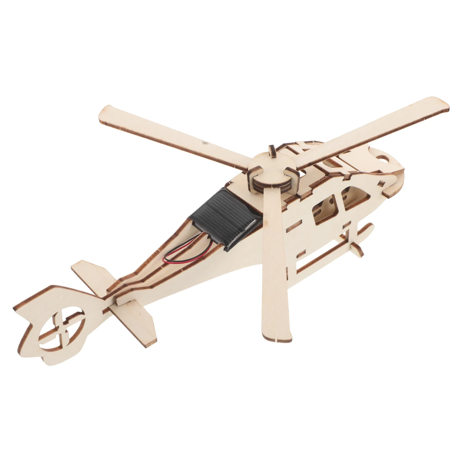 Zestaw do samodzielnego montażu helikoptera zasilanego energią słoneczną: drewniany model DIY dla dzieci, eksperyment naukowy, edukacja STEM, inżynieria budowlana, rękodzieło, energia słoneczna