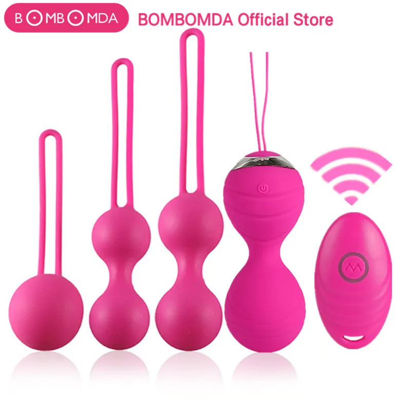 5pcs Vaginal tighten Exercise Kegel Balls 10 Speed Vibrating eggs Silicone Ben wa ball G Spot Vibrator Erotic sex toy for Women