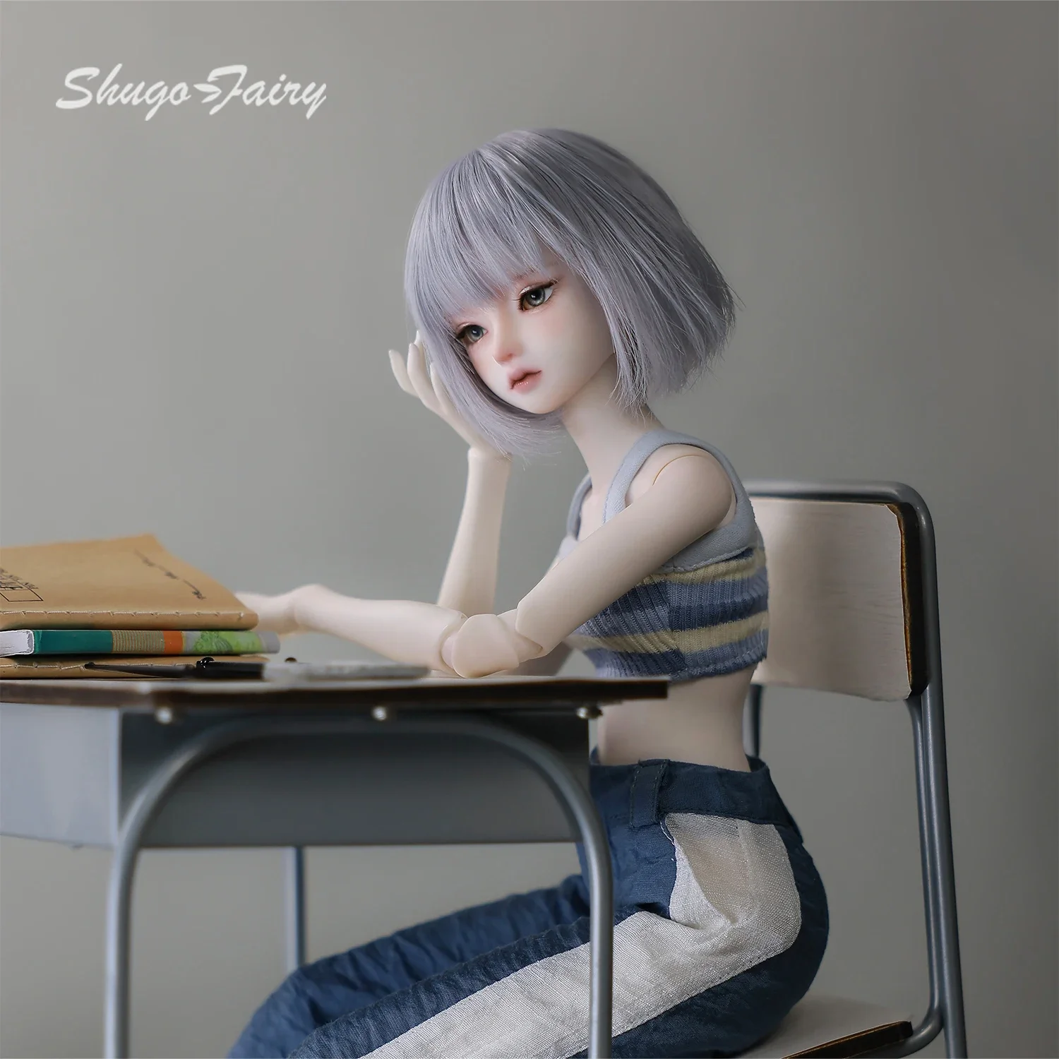 

BJD Doll 1/4 Rosalind Fullset YOUNG Campus Style Gentle Small chest Casual Knit Vest Colthes Resin Figure ShugaFairy Hade-Made