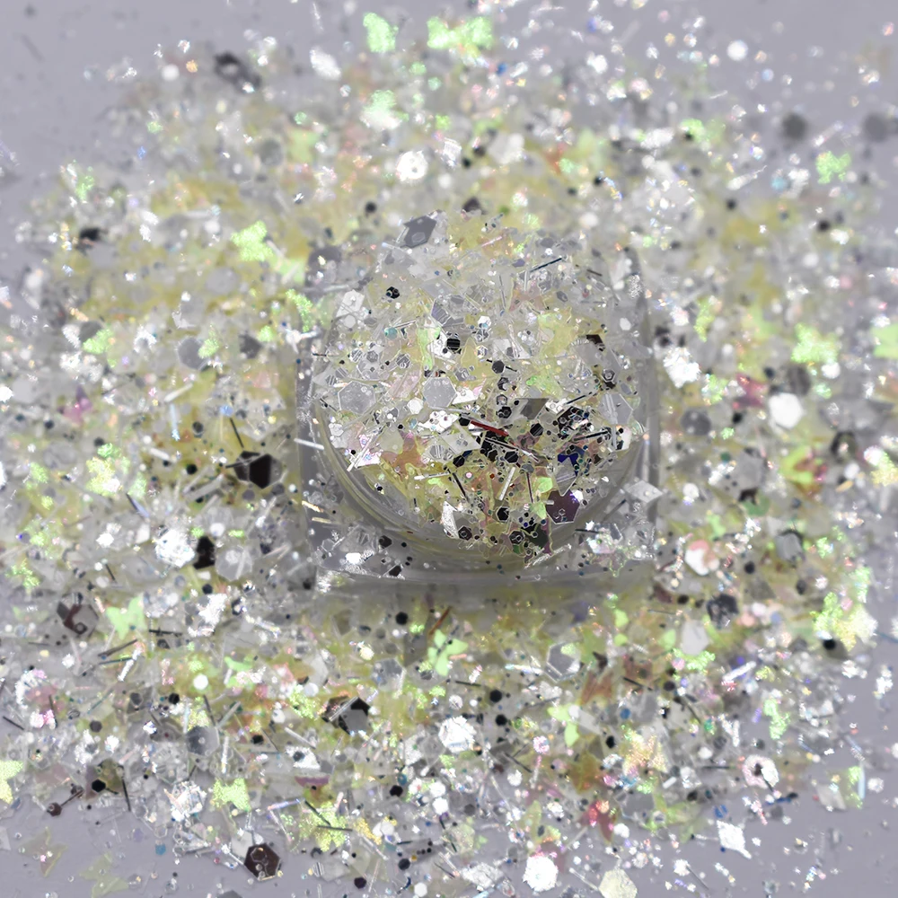 10 g/borsa Crystal Chunky mix Glitter Mermaid Flakes Hexagon Sparkly DIY Nail Decoration Manicure paillettes accessori per la decorazione