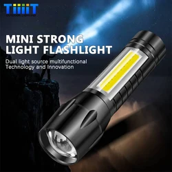 LED Charging Flashlight Portable Mini Flashlight IP65 USB Charging Flashlight  Focus Highpower Mobile Power Camping  Fishing