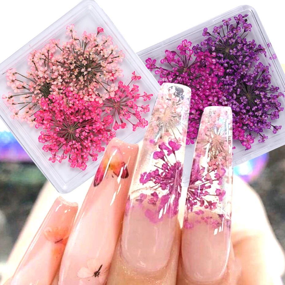 1Box 3D Nail Dried Flower Manicure Nail Art Decorations Natural Dry Flower Nail Art Beauty For Nails Supplies Charms Accessories