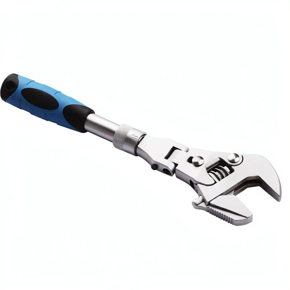 For For DZT Heavy Duty Adjustable Wrench 10 Inch Folding Ratchet Spanner Retractable Plumbing Mechanical Repair Hand Tool Set