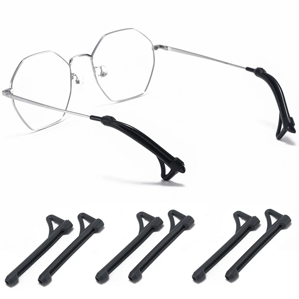 1 set Anti-Slip Silicone Glasses Ear Hooks 1 Set Black For Sports Running Fitness Eyewear Retainer Accessories