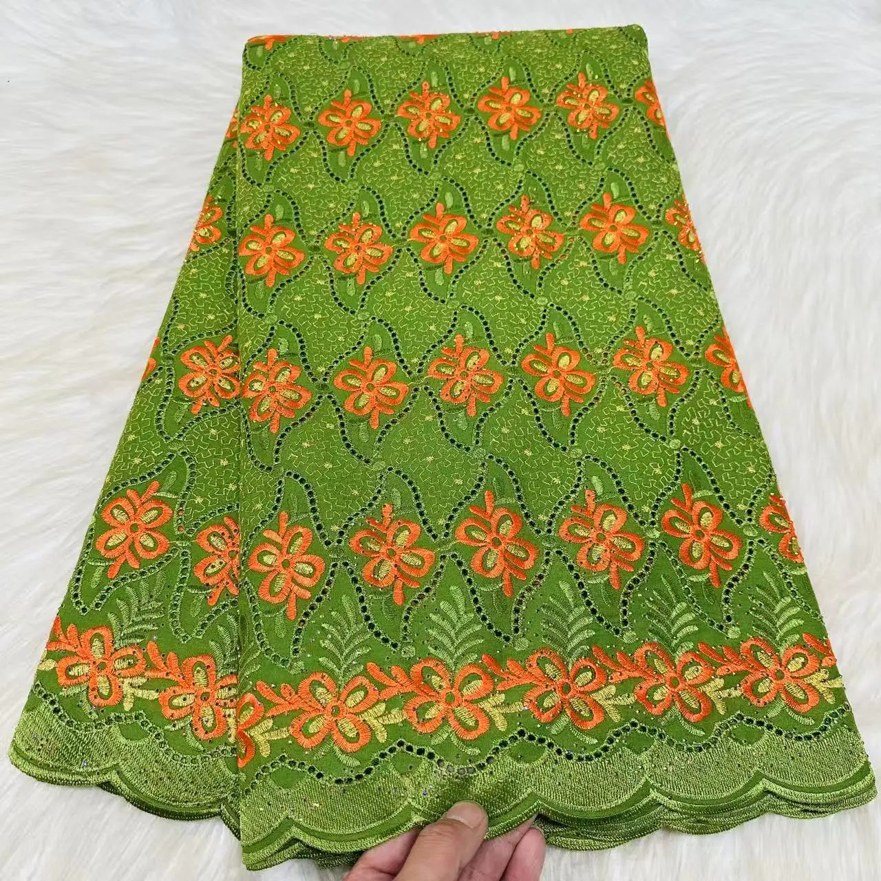 Swiss Voile Lace Fabric with 3D Flower Nigerian Applique And Stones Super Quality African Wedding Dress Lace 2026