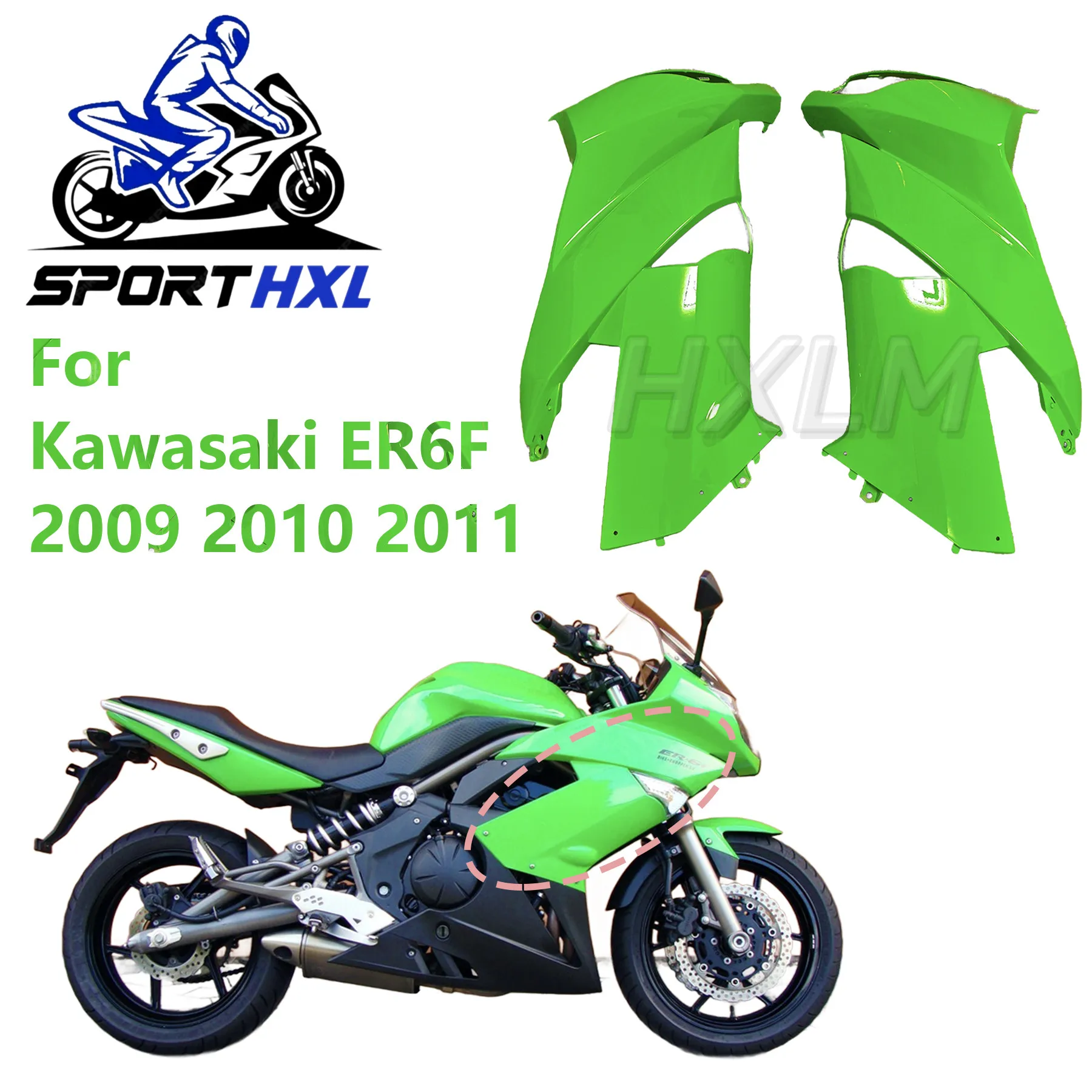 

Motorcycle Fit for Kawasaki EX650 Ninja 650R ER6F 2009 2010 2011 Lower Fairing Part Bodywork Panel ER-6F EX 650 Ninja650