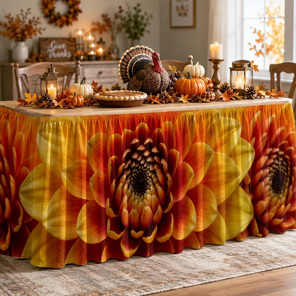 Tablecloth with a festive feel. Suitable for autumn. Seasonal. Halloween and Thanksgiving festive atmosphere.xzj
