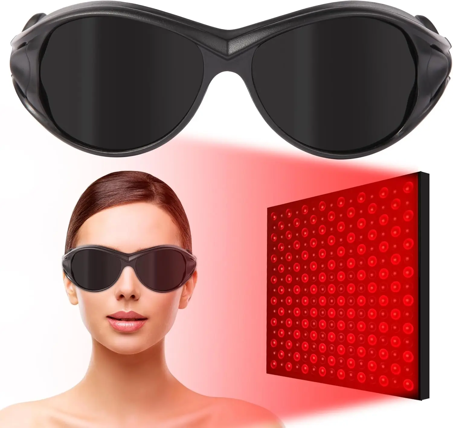 

Red Light Therapy Glasses, Laser Safety Goggles for Tanning and IPL Protection 200-2000nm