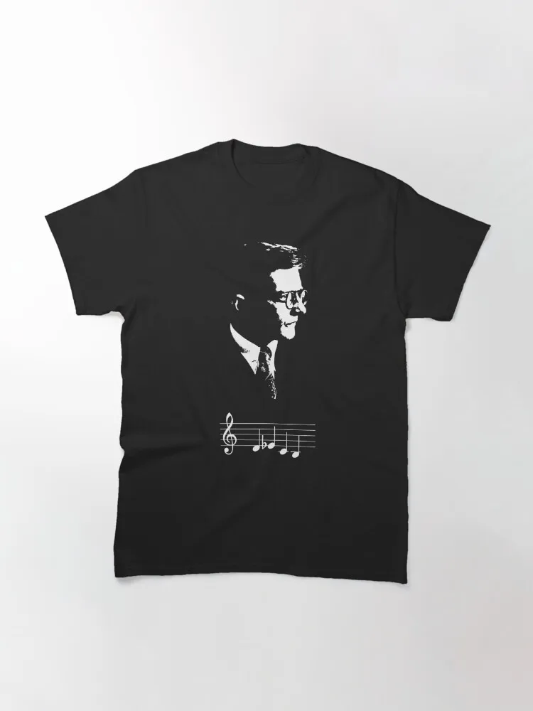 

Классическая футболка Dmitri Shostakovich с музыкальными нотами, мужская и женская одежда, хлопковые футболки оверсайз