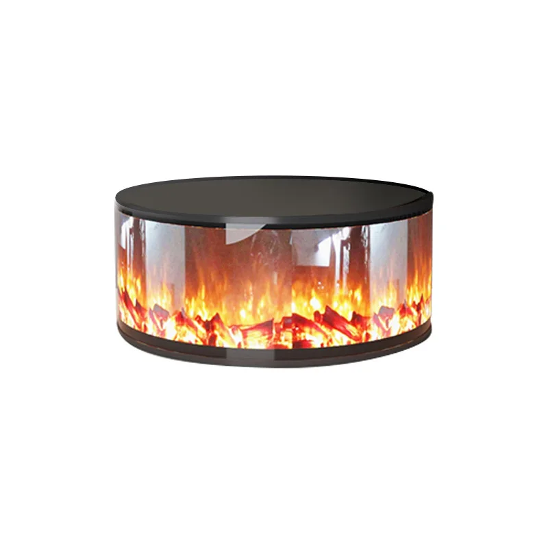 Simple Round Fireplace Core Simulation Fire Led Flame Light Heater Home Living Room Decoration