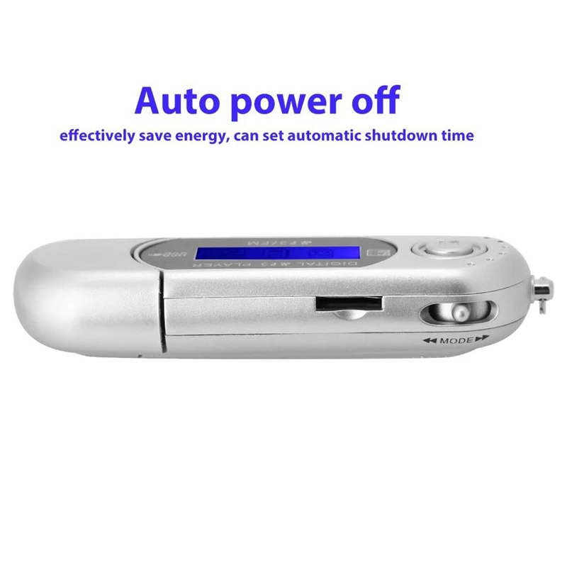 MP3 Player With Earphone 8GB, Portable Music MP3 USB Player With LCD Screen FM Radio For Walking Running