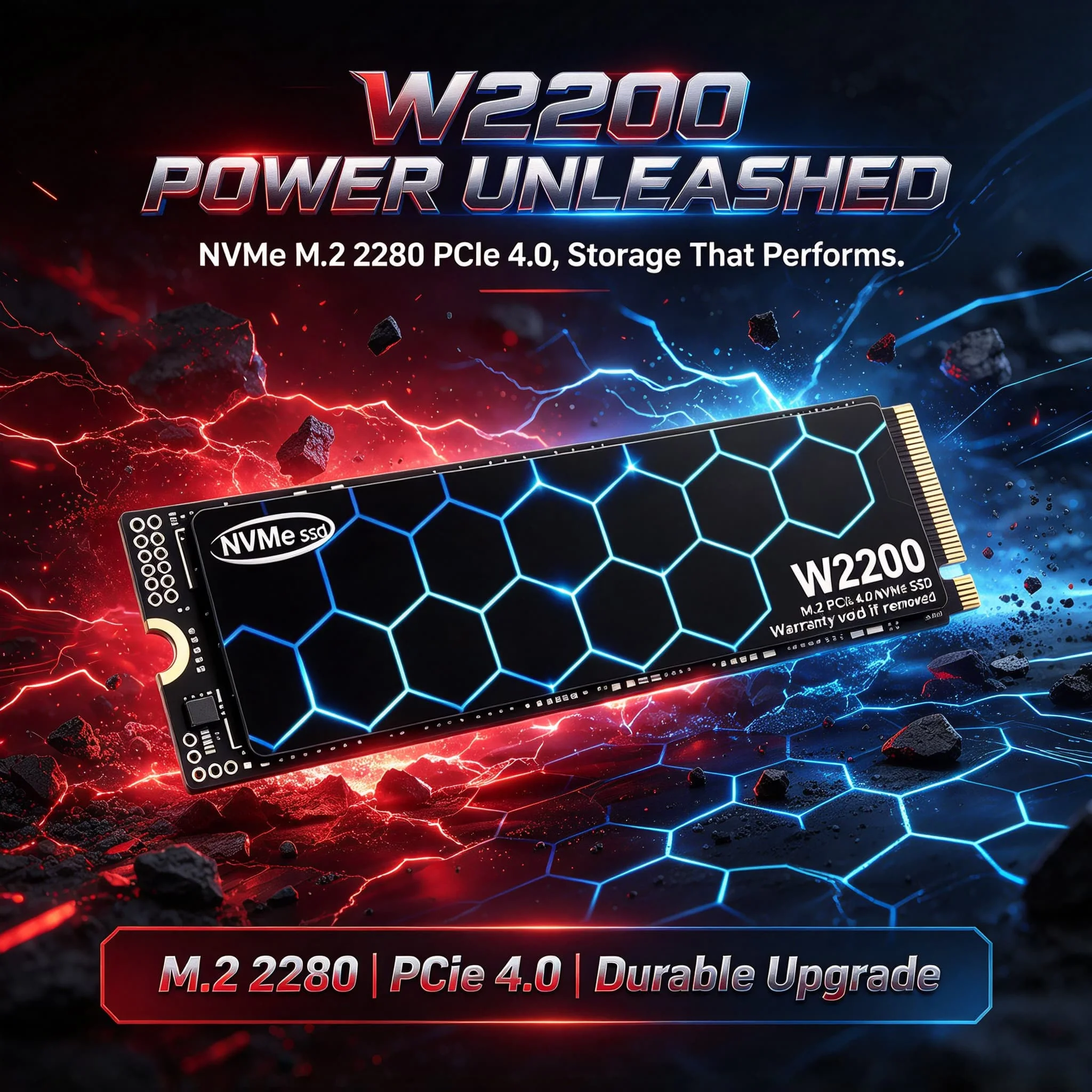 2026 New Fast Speed W2200 High Speed M2 NVMe PCIe 4.0 SSD 500GB 1TB 2TB 4TB for Game Office PC Notebooks Inside Solid State Disk