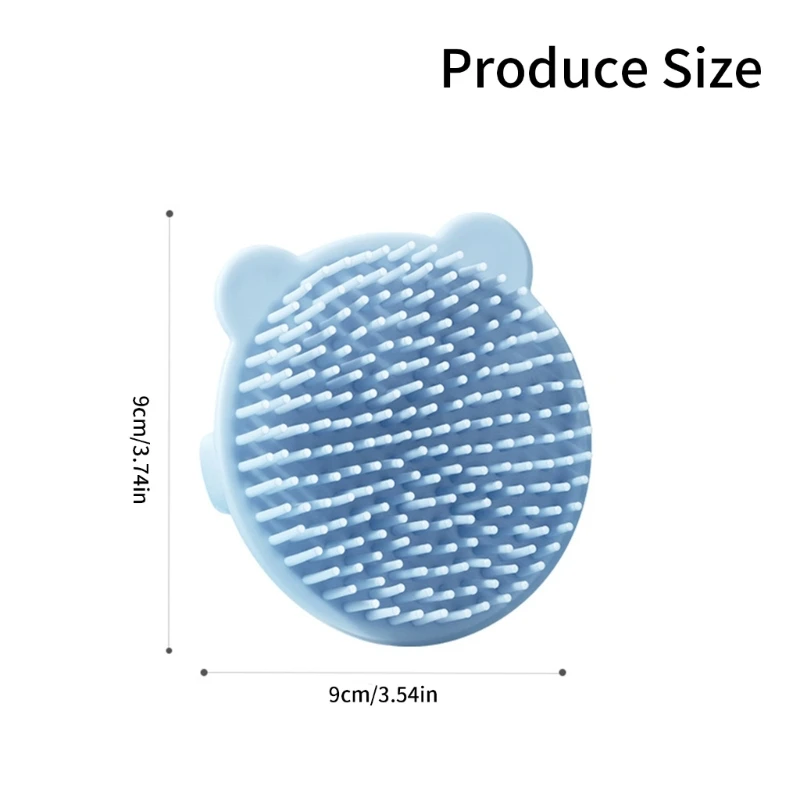Spazzola da bagno per massaggiatore per cuoio capelluto in silicone morbido da 1 pezzo Spazzola per capelli infantile con orsetto simpatico cartone animato con setole in silicone