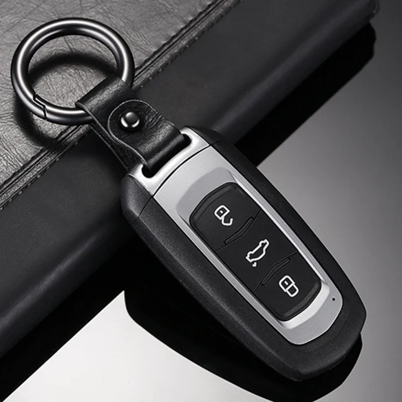 Car Pu Leather Key Ring Keyring Keychain Zinc Alloy Material Universal for Various Car Keys