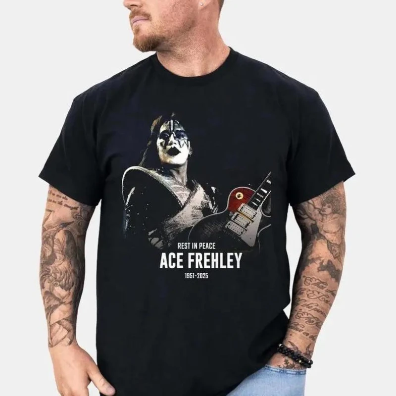 

RIP Ace Frehley Ace Frehley Graphic Tshirts Rock and Roll Legend Ace Frehley Music Solo Album Trending Streetwear Short-sleev