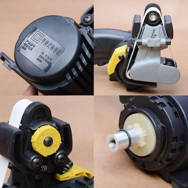 Imagem -03 - Máquina de Cinto Abrasivo de Alta Potência Ângulo Ajustável Rebarbadora Elétrica Correia de Ângulo Fixa Profissional 12 Cintos Abrasivos