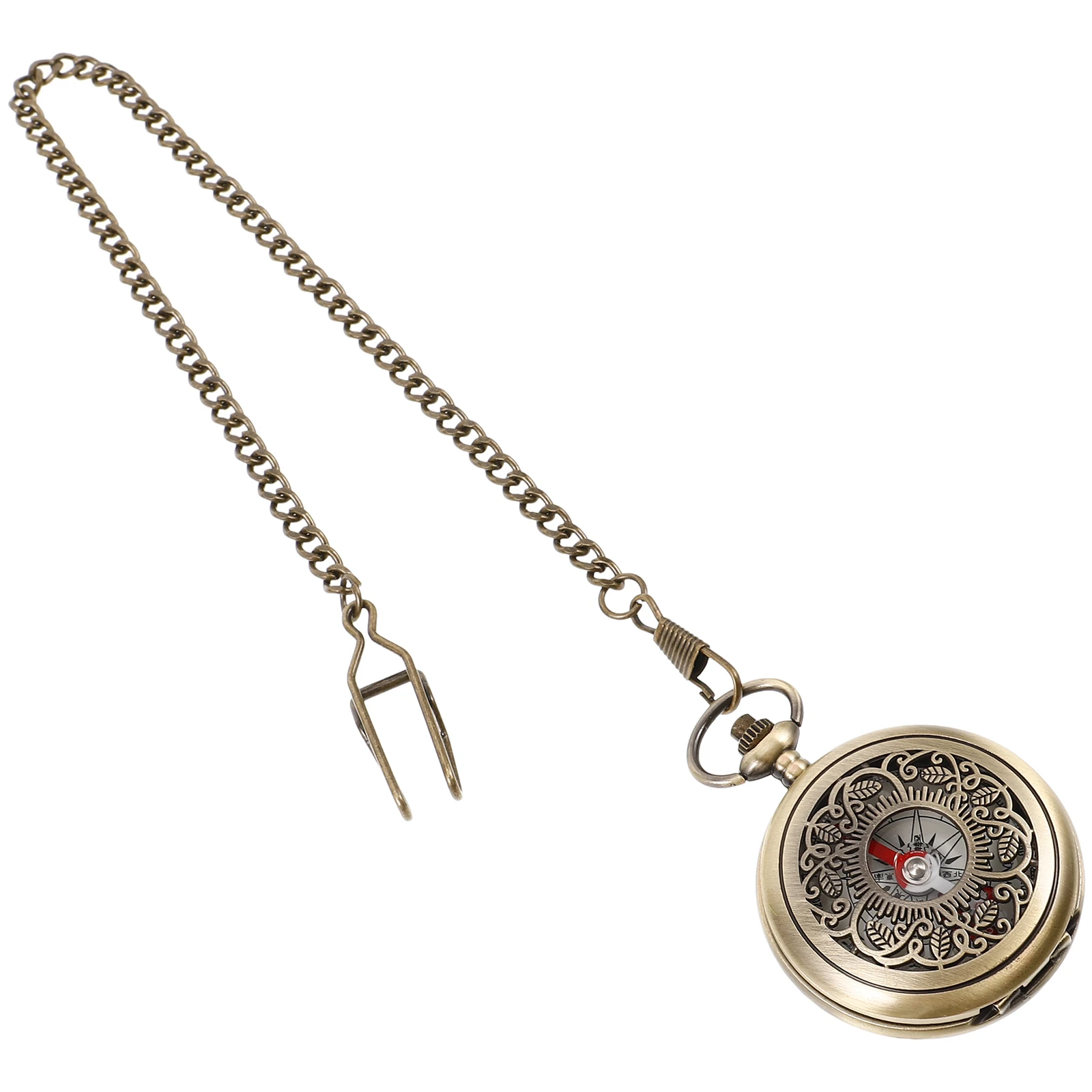 

Retro Pocket Watch Compass Hollow Cover Metal Portable for Kids Hiking Boat Navigation Vintage Outdoor Survival