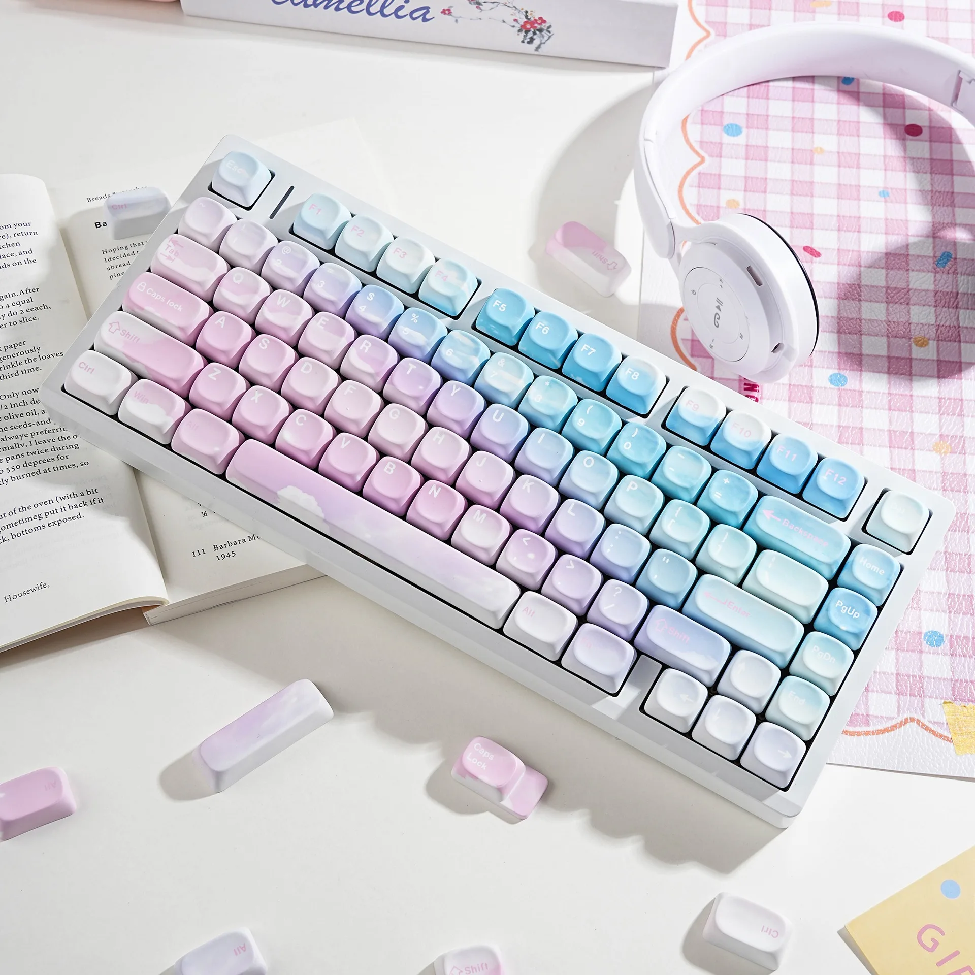 Mechanical Keyboard MOA Sky Keycaps 7U ISO Spanish French German UK Abnt2 Russian Korean Arabic Japanese MOA Profile PBT Keycap