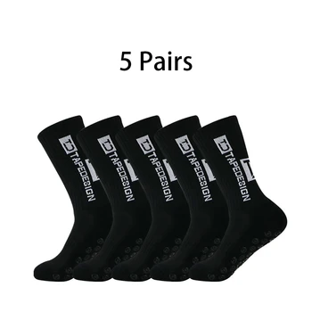 5 Pairs New Mid-barrel Football Socks Anti-slip Silicone Bottom Thickened Towel Cushioning Soccer Socks Basketball Yoga Socks