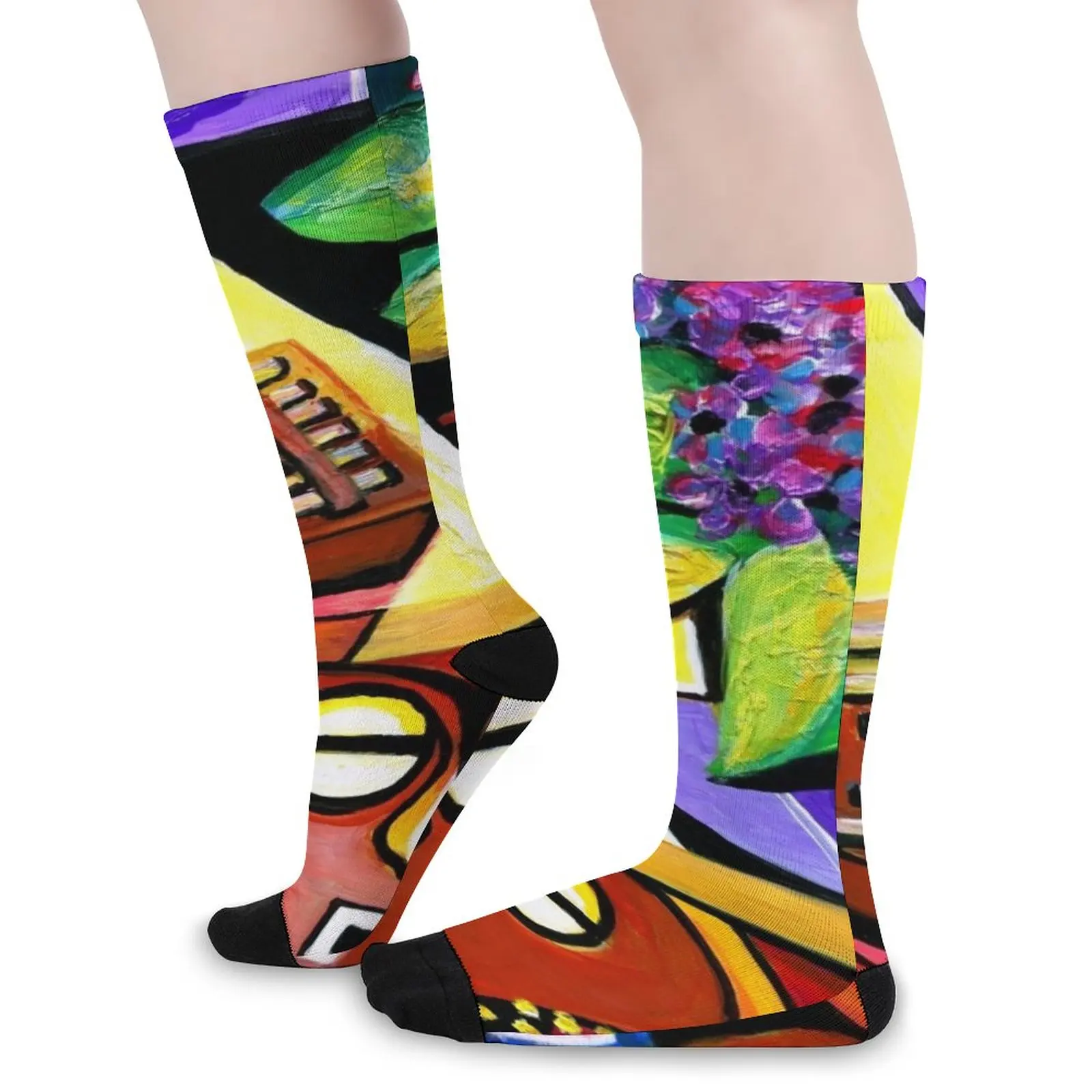 Ashanti Stool and African Violets Socks hiphop Women socks gym socks