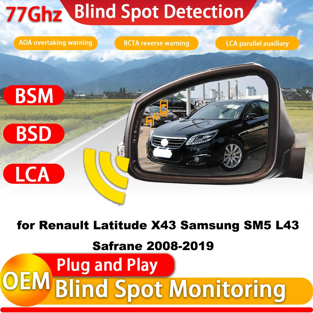 for Renault Latitude X43 Samsung SM5 L43 Safrane 2008-2019 OEM Blind Spot Warning Monitoring Detection BSW BSM BSD System Radar