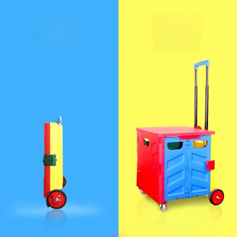 four-wheel-plastic-hand-pulled-shopping-cart-vegetable-buying-storage-box-portable-grocery-basket-retractable-handle-car-orga