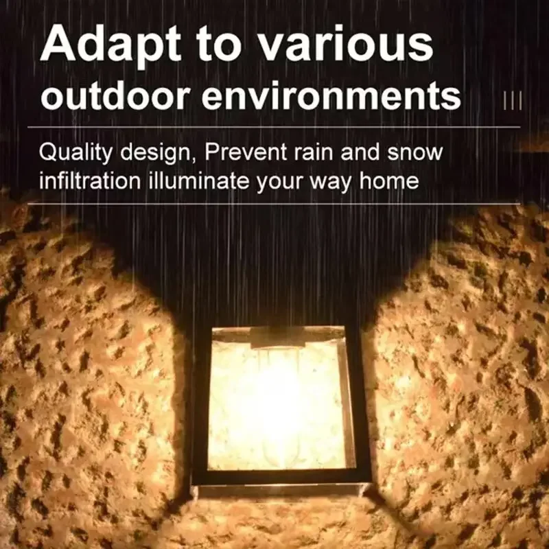 Outdoor Solar Tungsten Wall Light with Motion Sensor IP65 Waterproof LED Safety Light for Patio Outdoor Deck Porch Barn Garage