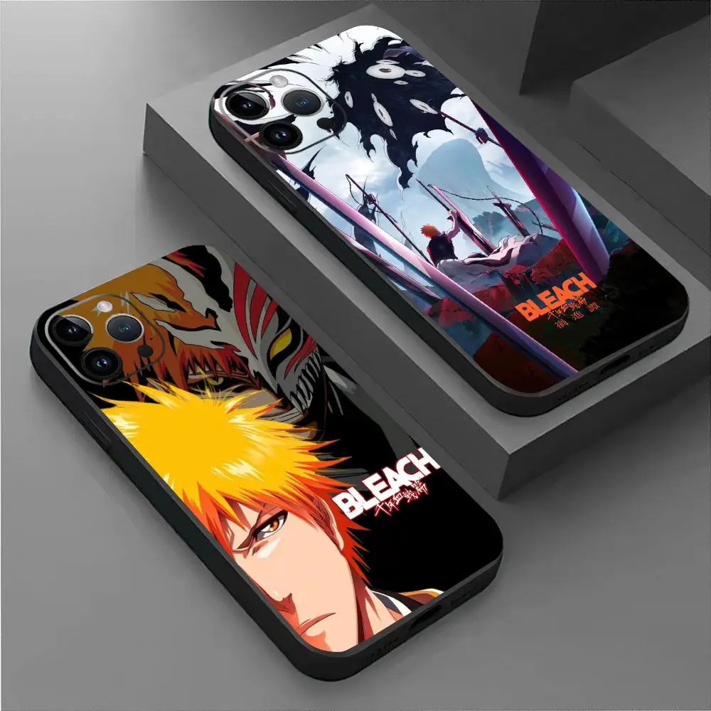 Coque de téléphone Bleach Thousand-Year Blood War pour iPhone 18 17 16 15 14 13 12 11 XS XR Plus Mini Pro Max, Housse souple noire