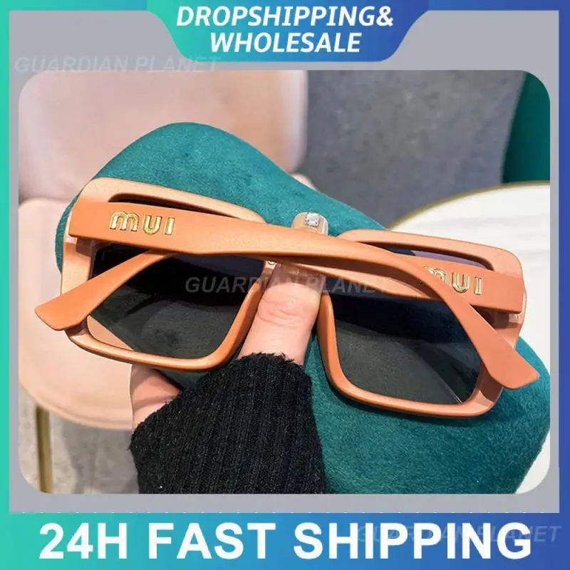 Sun Glasses Gradient Eyeglasses Square Sunglasses Fashion Oversized Eyewear Sunglasses Glitter Powder Frame Retro Men