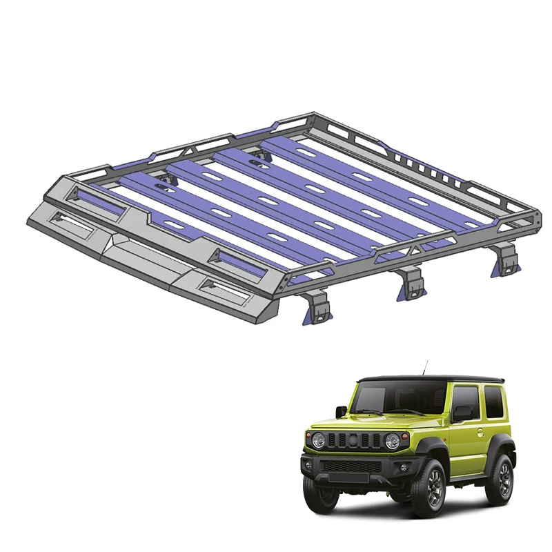 Luggage Roof Rack Aluminium Jimny Accessories Roof Rack Including 4 White Spotlights for Suzuki Jimny JB64 JB74 JB74W 2018+