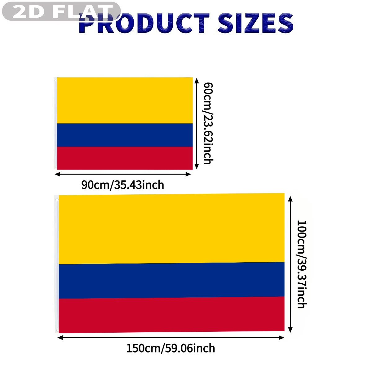2D FLAT Printing 1pc Columbia Flag, Single-sided Design, 60x90cm/100x150cm, Polyester Material with Vivid Colors, Two Grommets