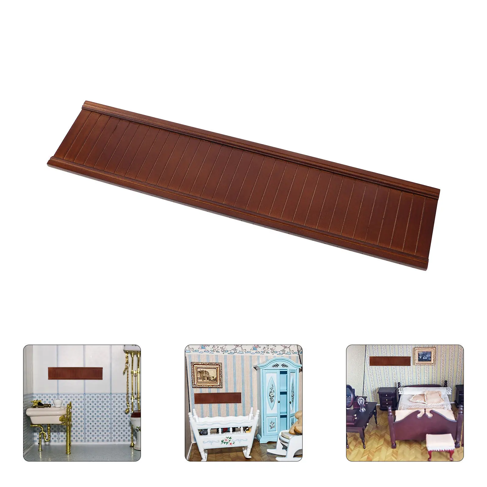 

Miniature Wooden Wall Panel for Dollhouse Interior Wainscoting Trim Realistic Elegant Design Versatile Dollhouse