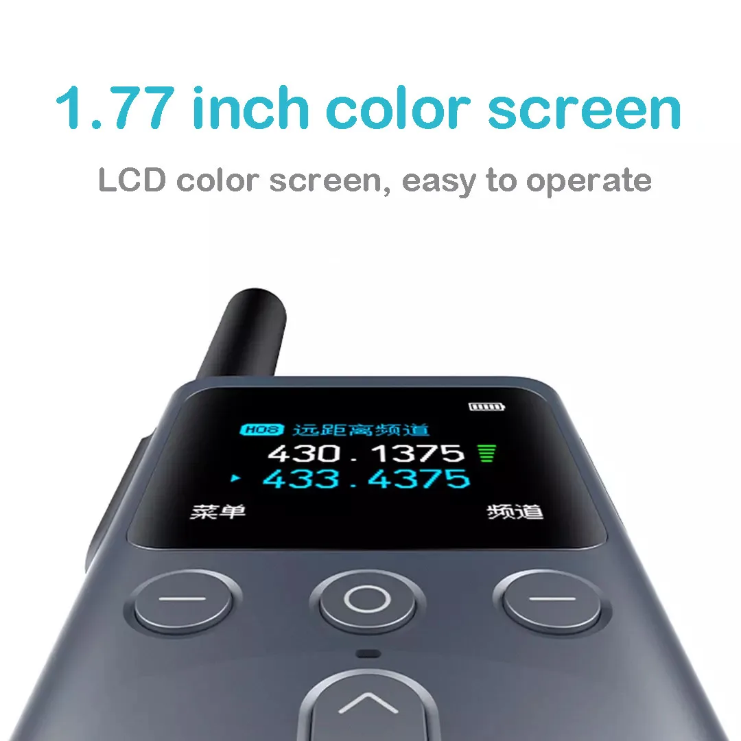 2 pz Xiaomi Walkie Talkie 2S IP54 interfono di sicurezza all'aperto 1.77 "schermo a colori 4W 120 ore Standby Dual Mode 5km distanza di chiamata