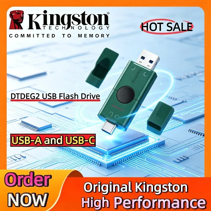 Original Kingston DTDEG2 High Speed USB3.2 Memory Stick Dual Type-C USB-A OTG Pendrive 128GB 256GB Flash Drive For iPhone New