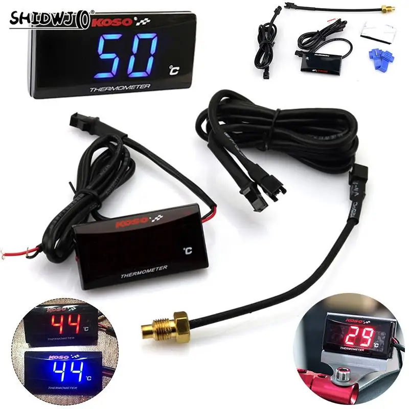 DC 12V Motorcycle Temperature Meter Motorcycle Water Temperature Digital Hygrometer Thermometer Sensor Meter Sensor Adapter