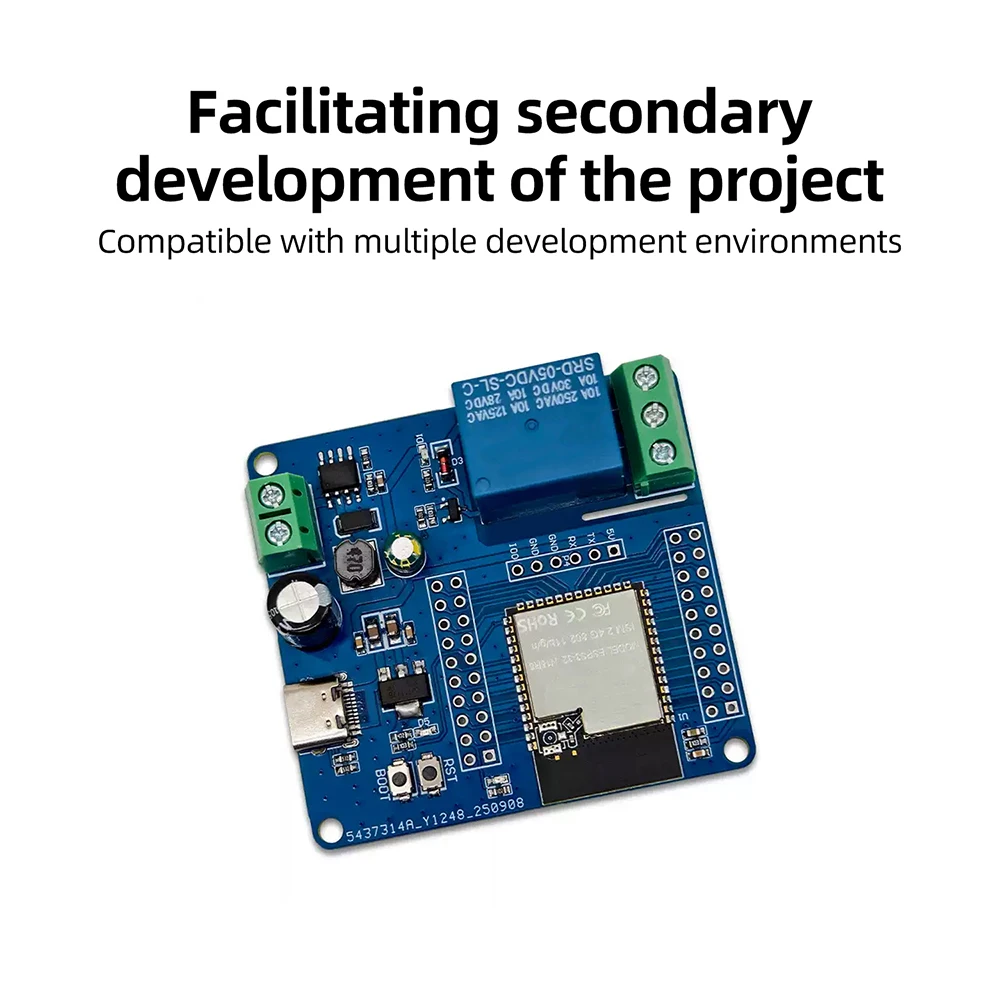 DC 5-60V Einkanal-Relaismodul WI-FI BT ESP32-N16R8 Relaisplatine Typ-C-Schnittstelle – Detail 5