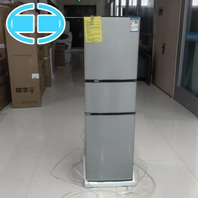 For X 206L Portable Three Door Stainless Steel Refrigerator Small Energy Saving Dormitory Office Use