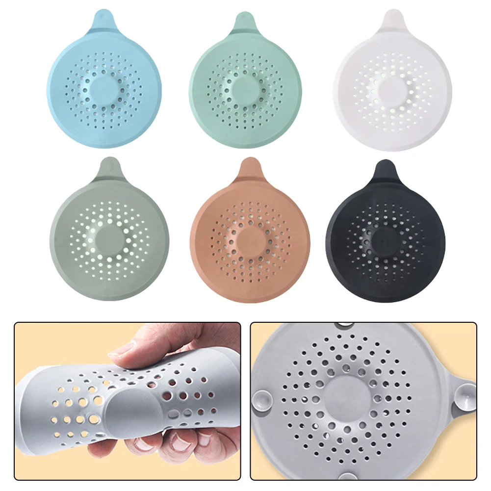 Shower Drain Cover Hair Stopper Trap Sink Filter Strong Suction Hair Catcher Kitchen Bathroom Sink Plug Shower Filter