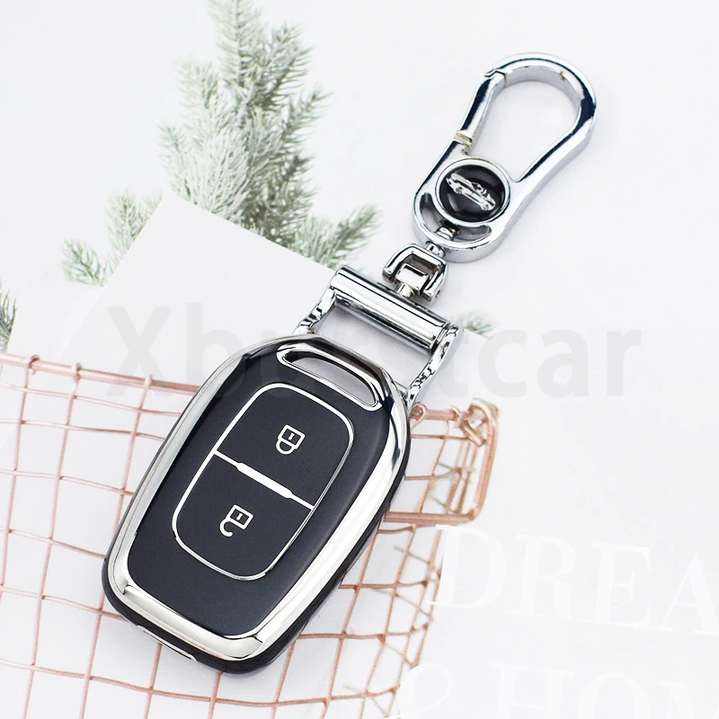 2/3 Buttons Soft TPU Shell Fob Holder Car Remote Key Case Cover for Renault Kwid Traffic Symbol for Dacia Sandero Logan Duster