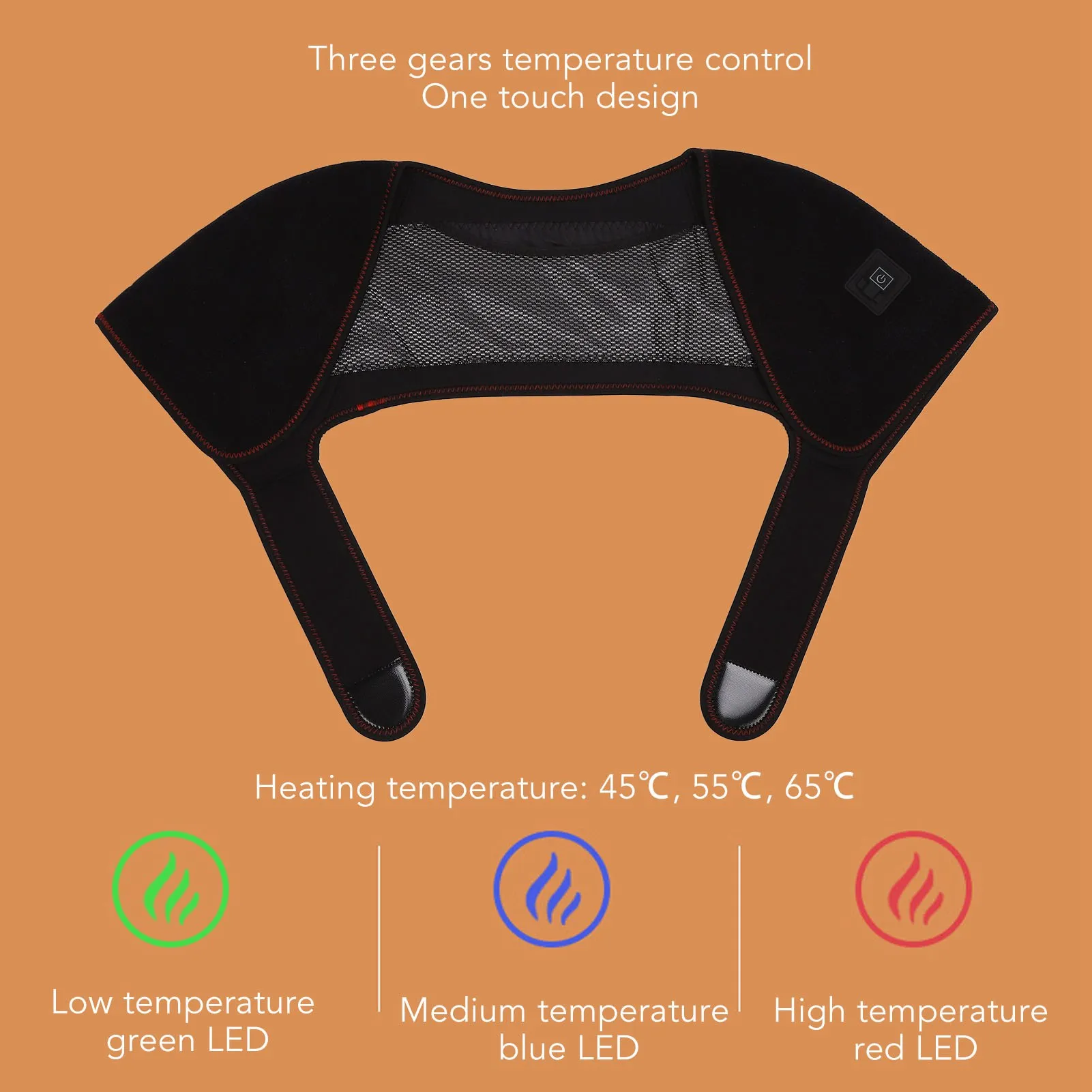 

Heated Shoulder Brace Pain Reduce Relaxing Muscles Hot Compress 3 Gear Warming Brace for Neck Upper Back Heated Shoulder Support
