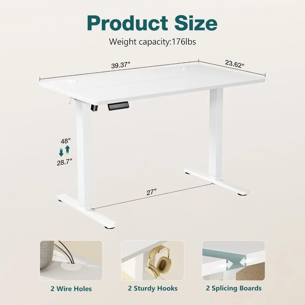 Electric Height-Adjustable Standing Desk - Ergonomic Sit-Stand Computer Table with Motorized Lift for Modern Gaming and Office U