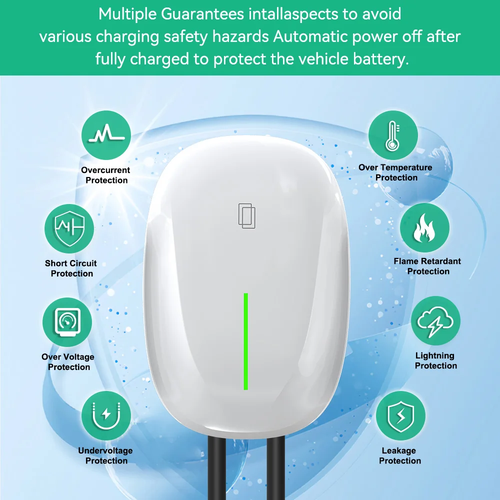 JDMEX 7KW EV Charging Station Type1 32A 1Phase Fast Charging Electric Vehicle Car Charger EVSE APP Remote Control 5m Cable
