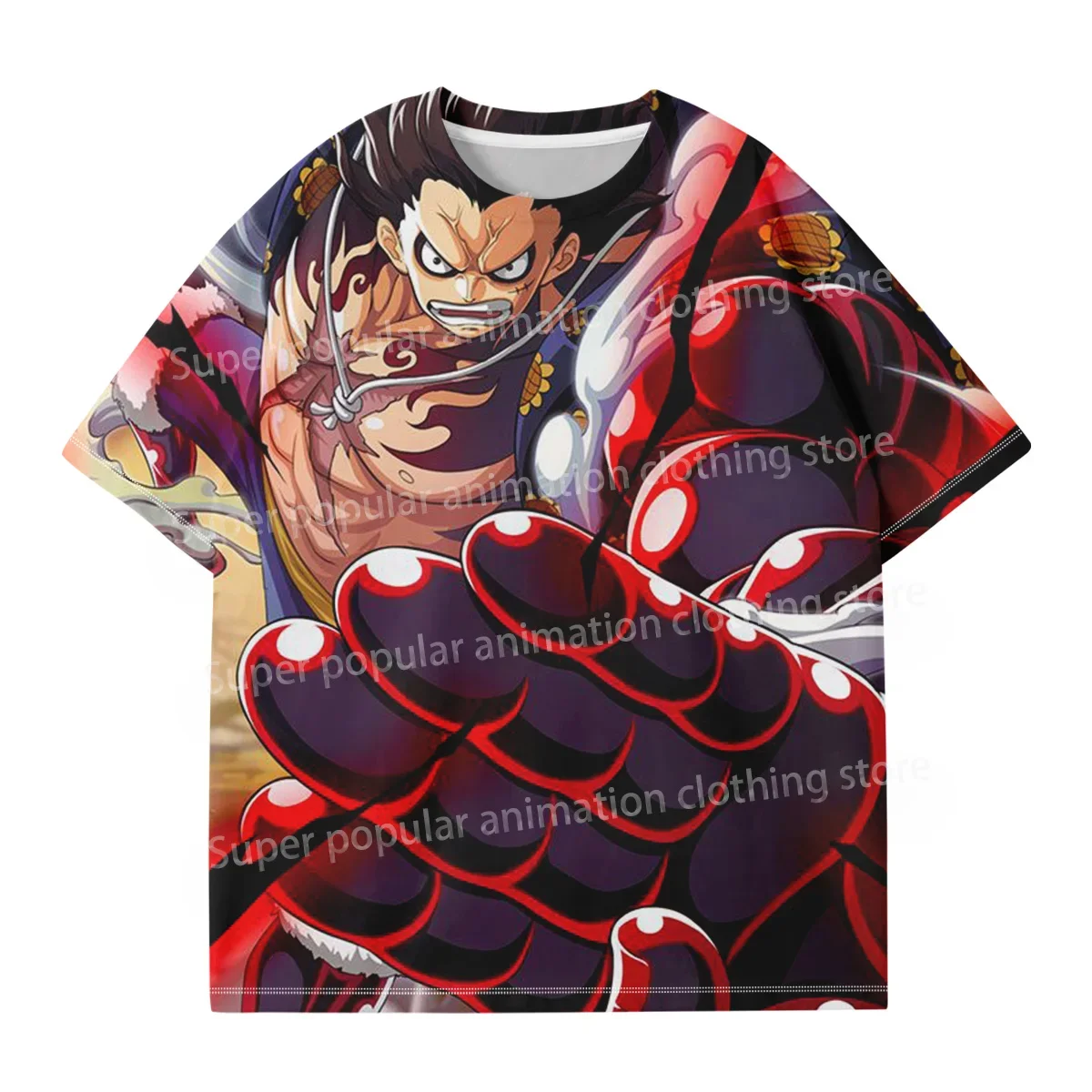 

Цельная футболка для мальчиков в стиле аниме, мужская футболка с короткими рукавами и рисунком Луффи, свободная детская одежда для мальчиков, повседневная футболка