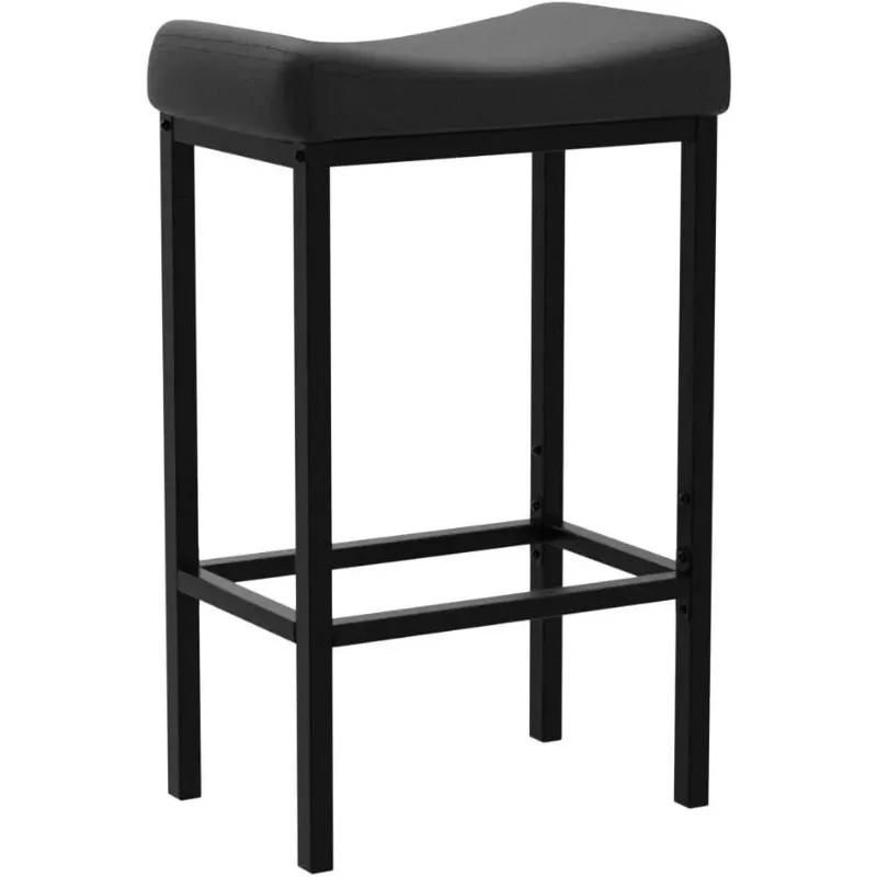Bar Stools, Set of 2 Bar Chairs, Counter Height Stools, Saddle Stools