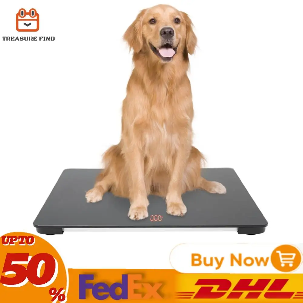 Precision & Pet-friendly Weight Scale: High-Quality Tempered Glass, 220 lbs Load Capacity, Auto Lock & Manual Hold