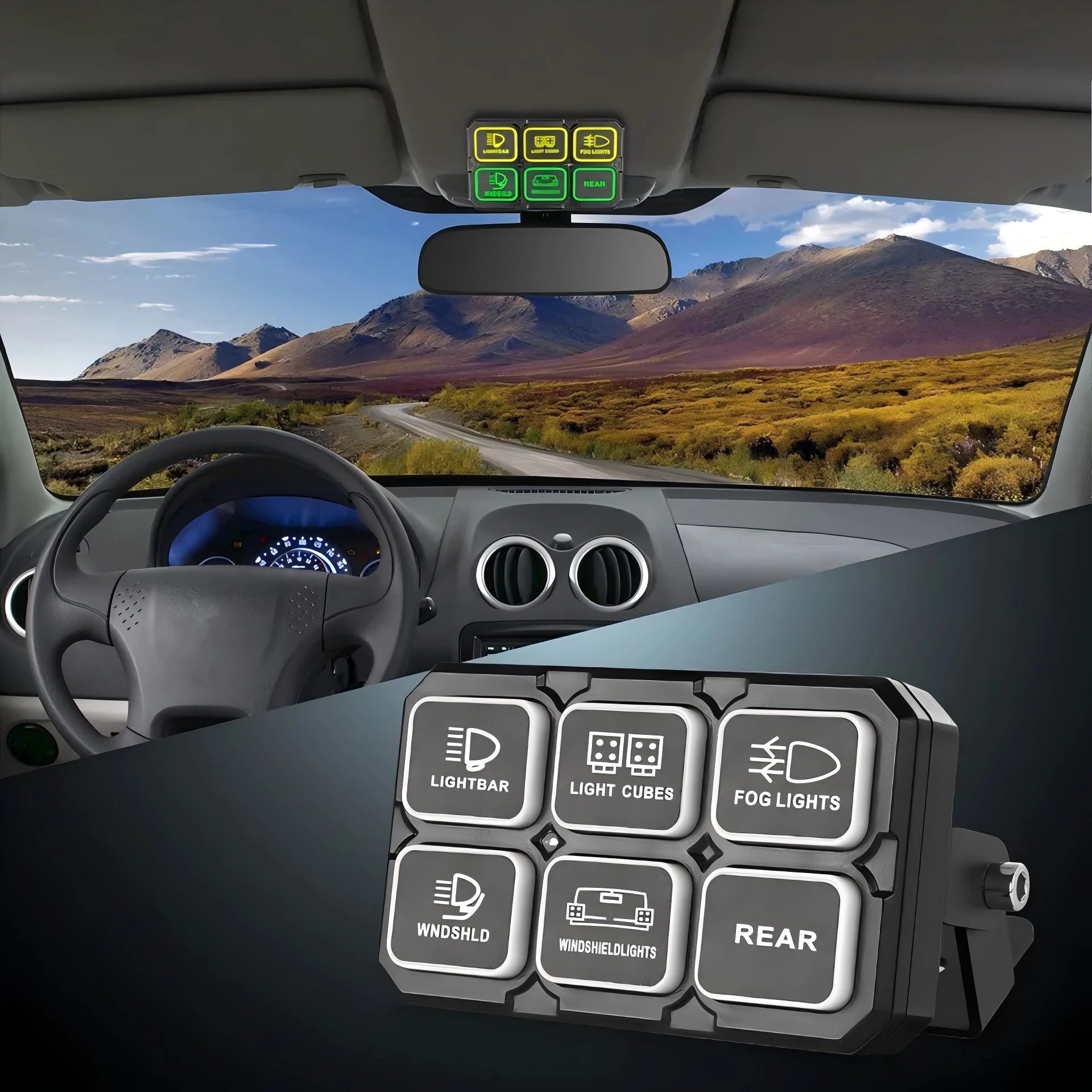 6 Gang Switch Panel LED Light Bar Circuit Control Box For Car RV Boat Marine 12V